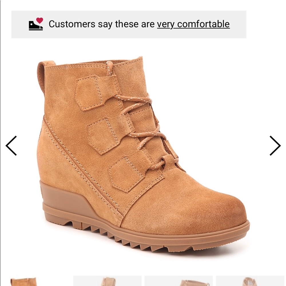 Sorel evie lace up wedge bootie